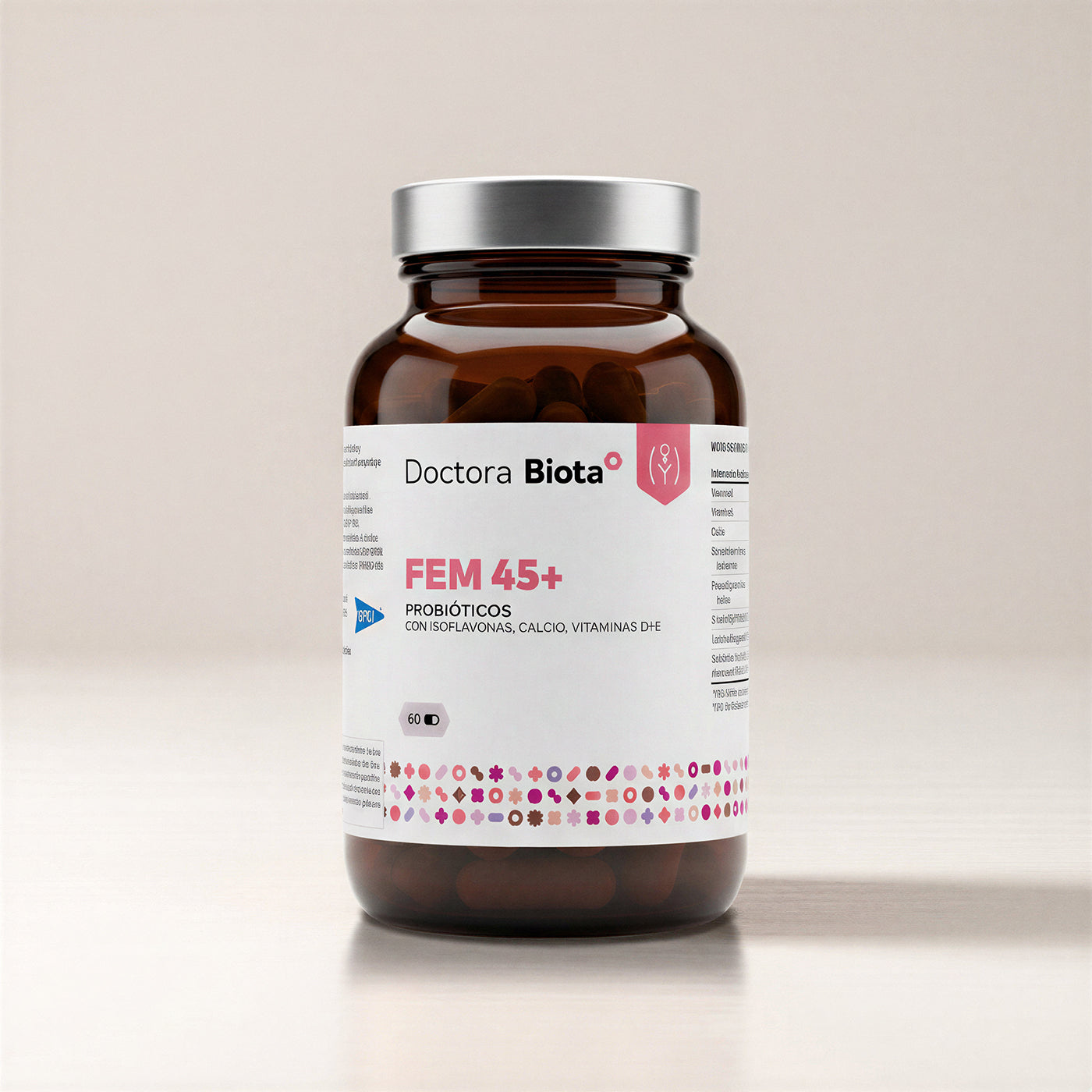 FEM45+ Probióticos con isoflavonas, calcio, vitaminas D+E